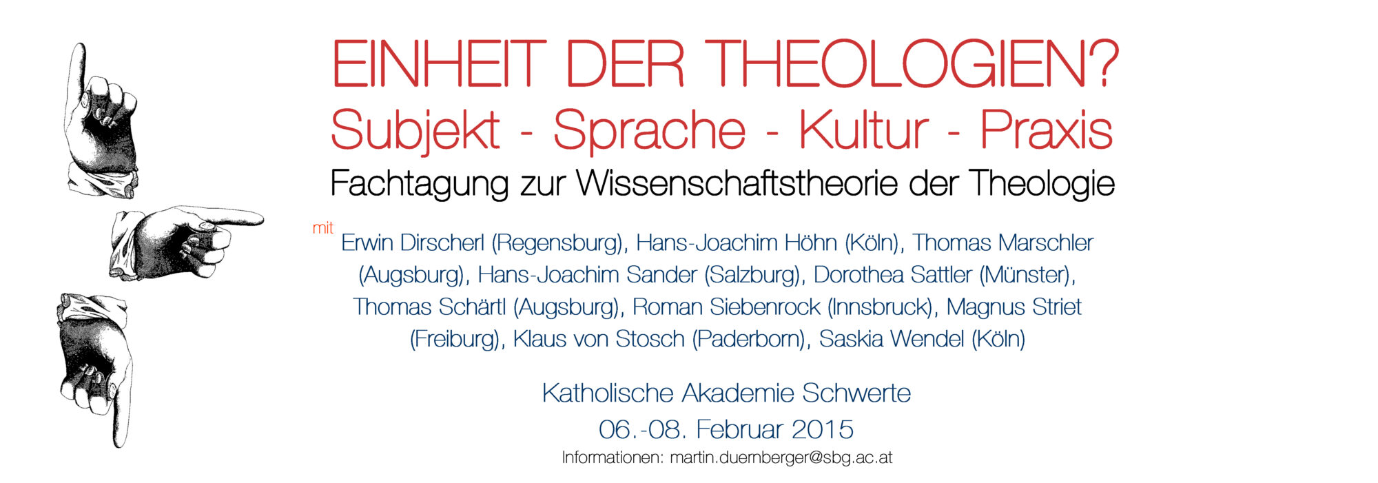 Banner der Tagung Einheit der Theologien