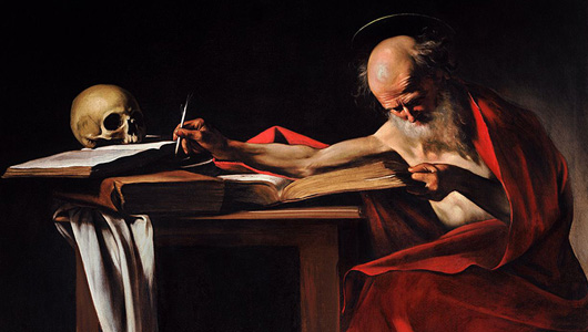 Saint Jerome Writing von Caravaggio