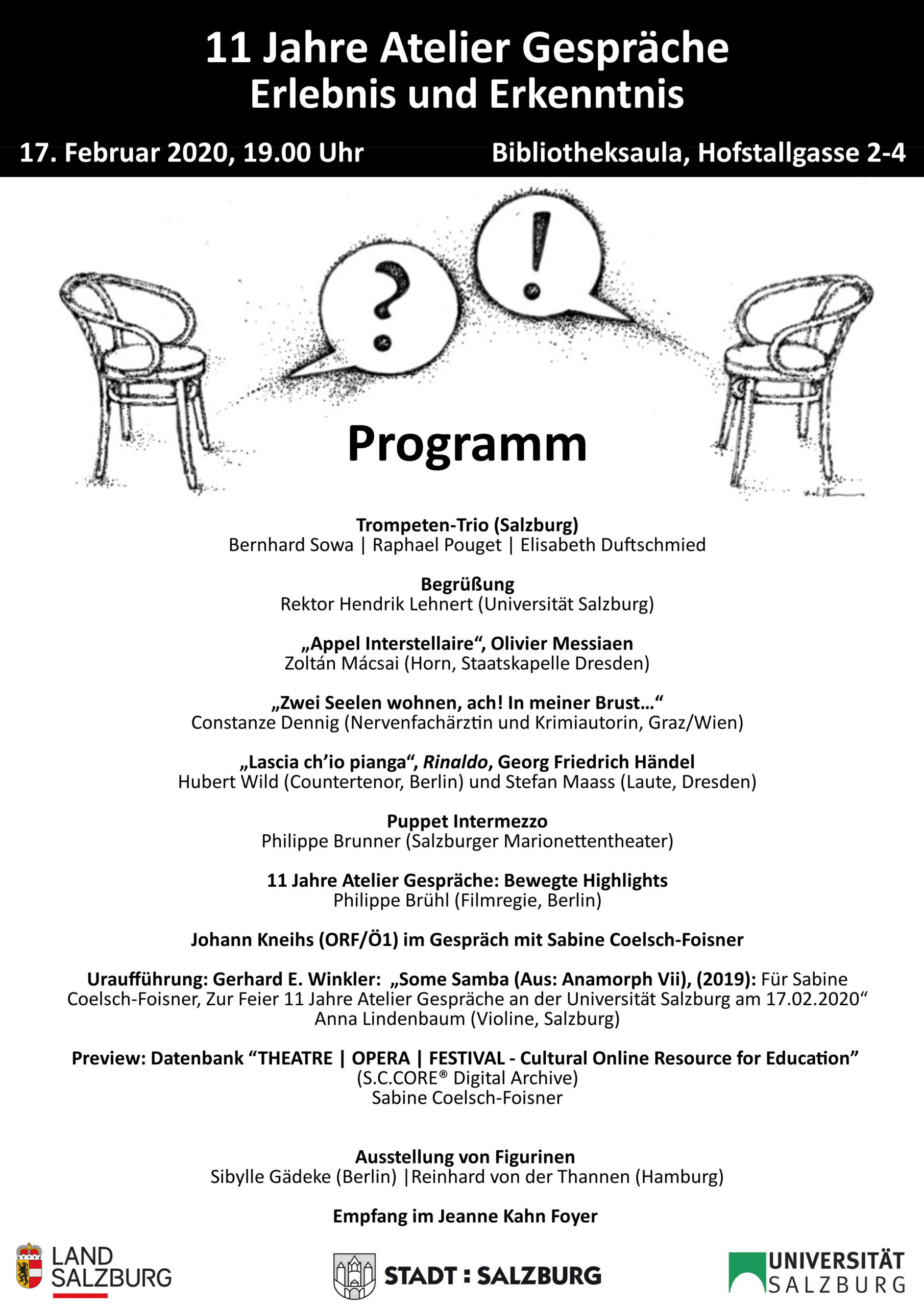 Programm 11 Jahre Atelier Gespräche