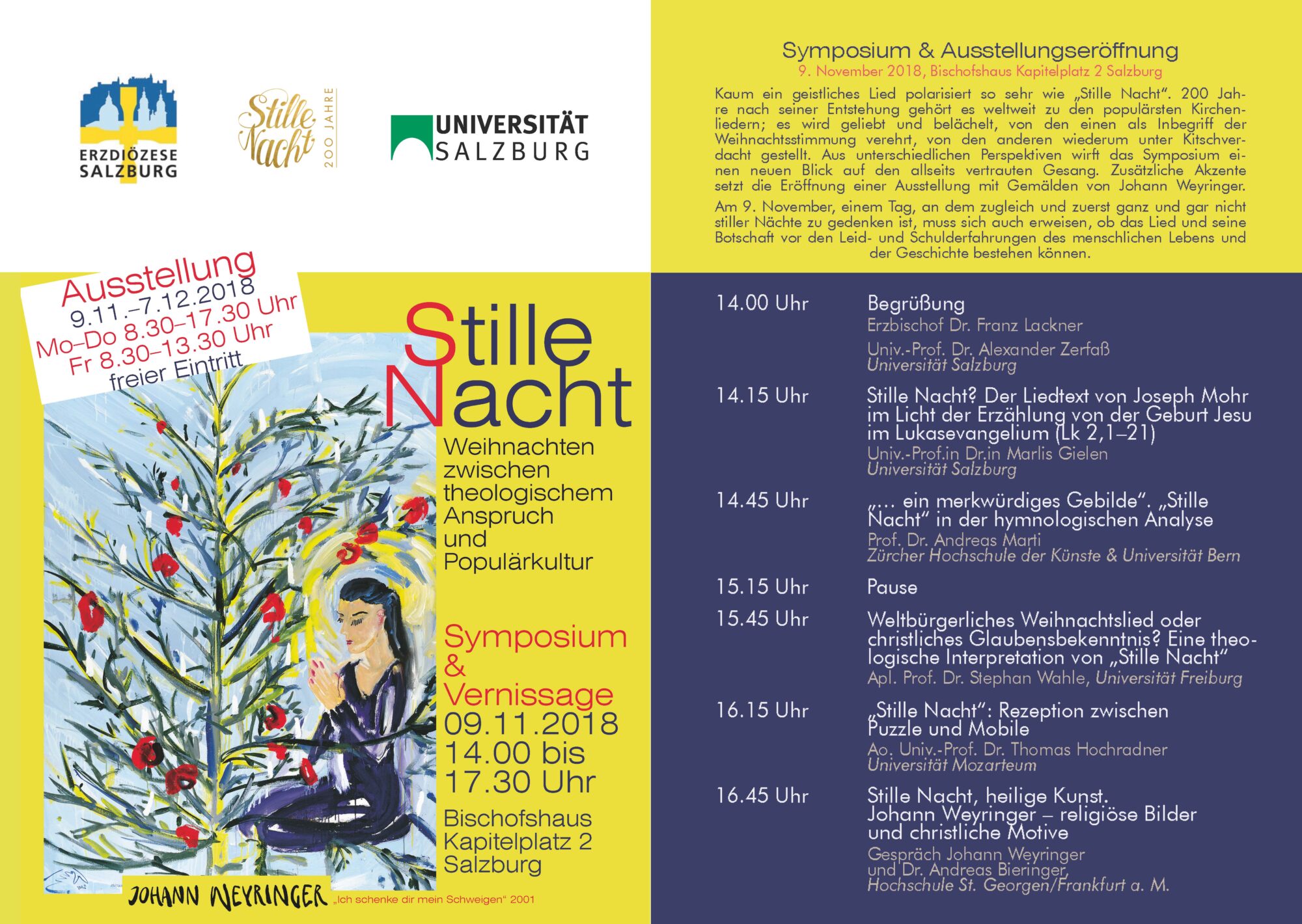 Plakat Stille Nacht Symposium Oktober 2018
