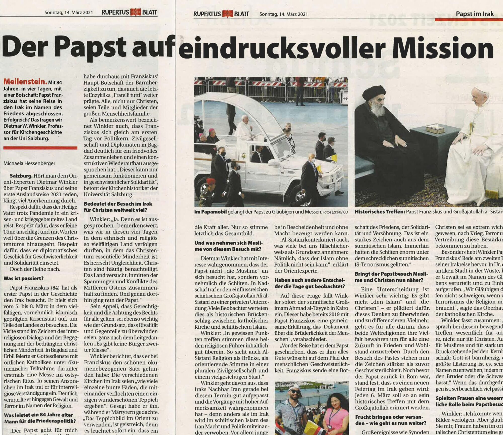 Winkler Interview im Rupertusblatt 14.3.2021