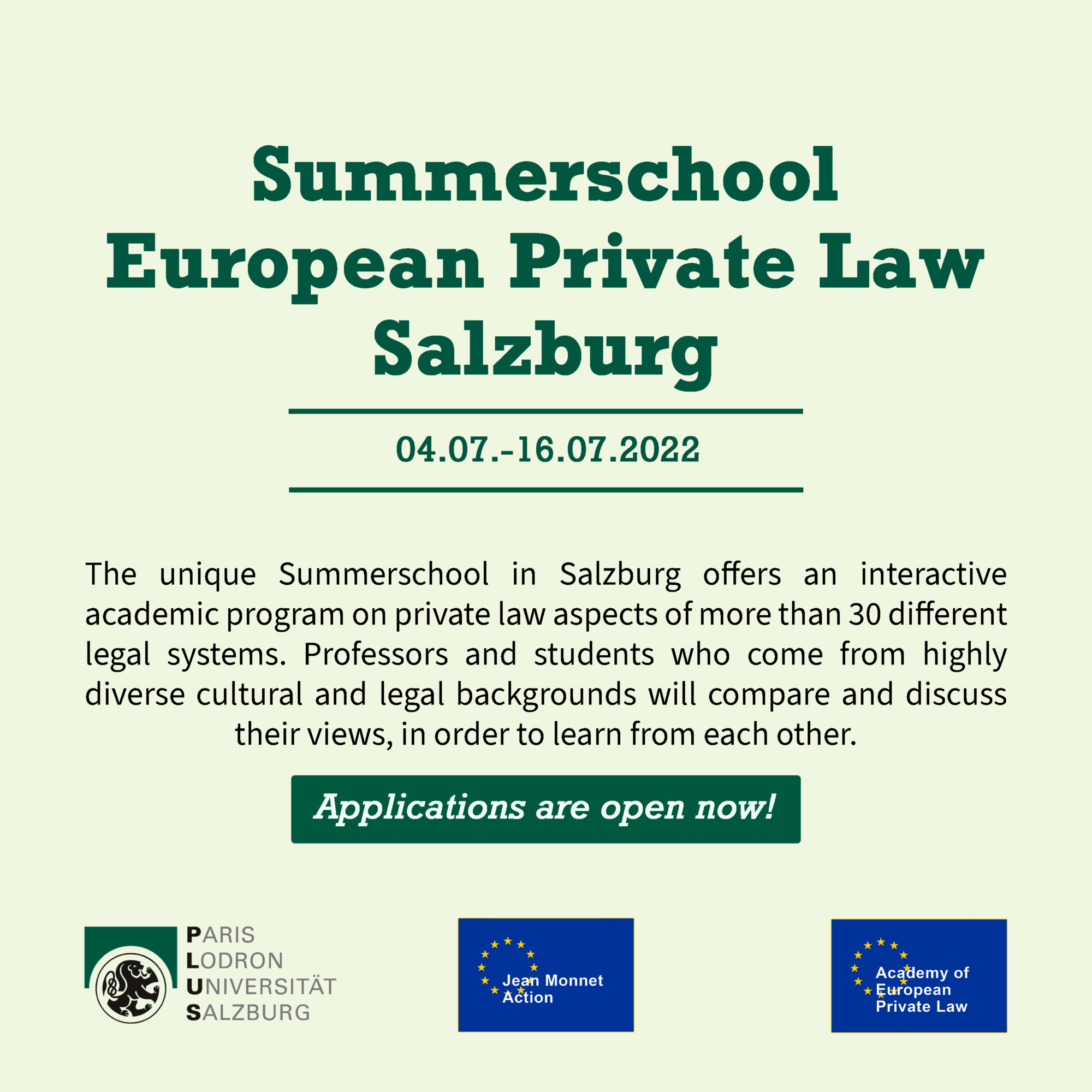 Summerschool Privat Law 2022