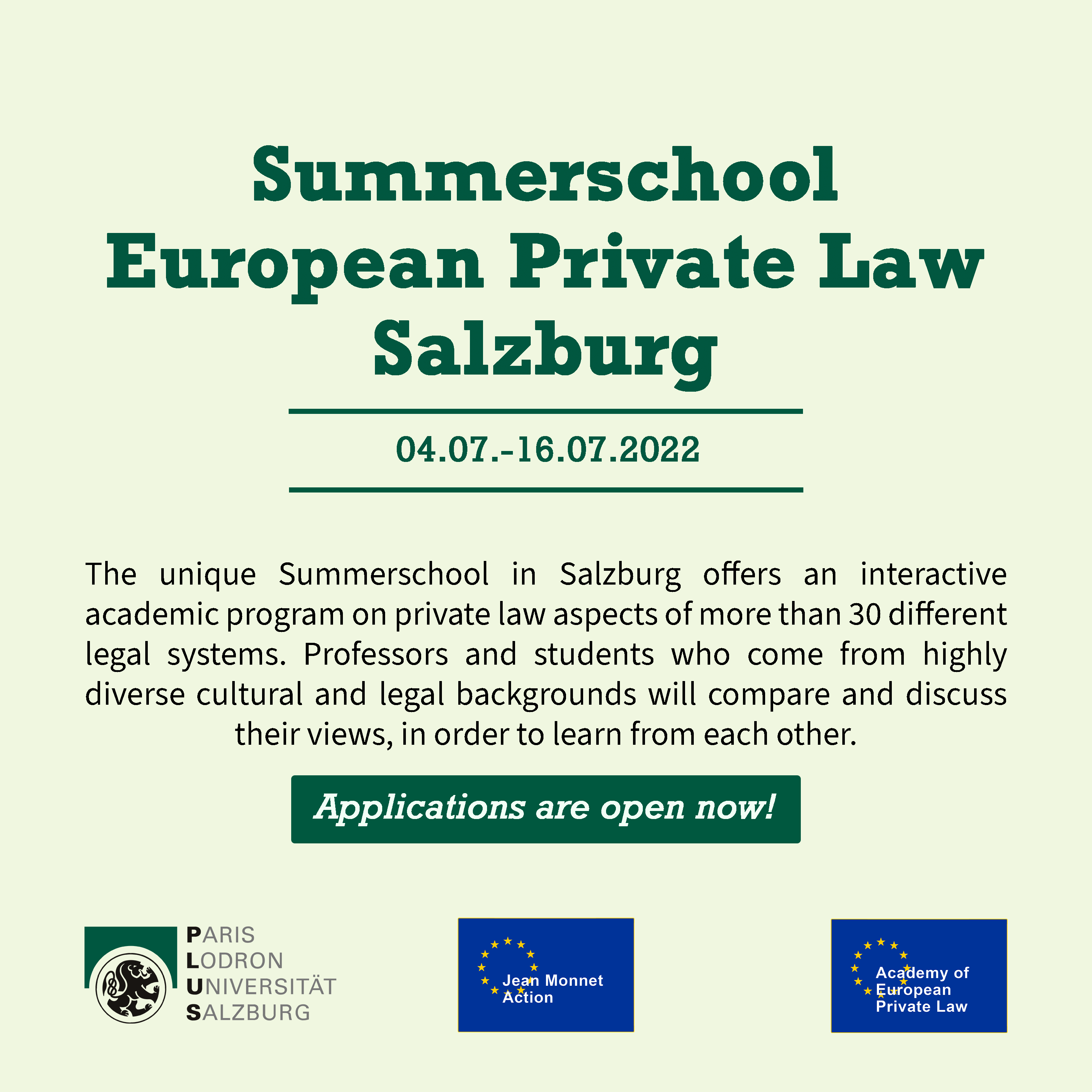 Summerschool Privat Law 2022