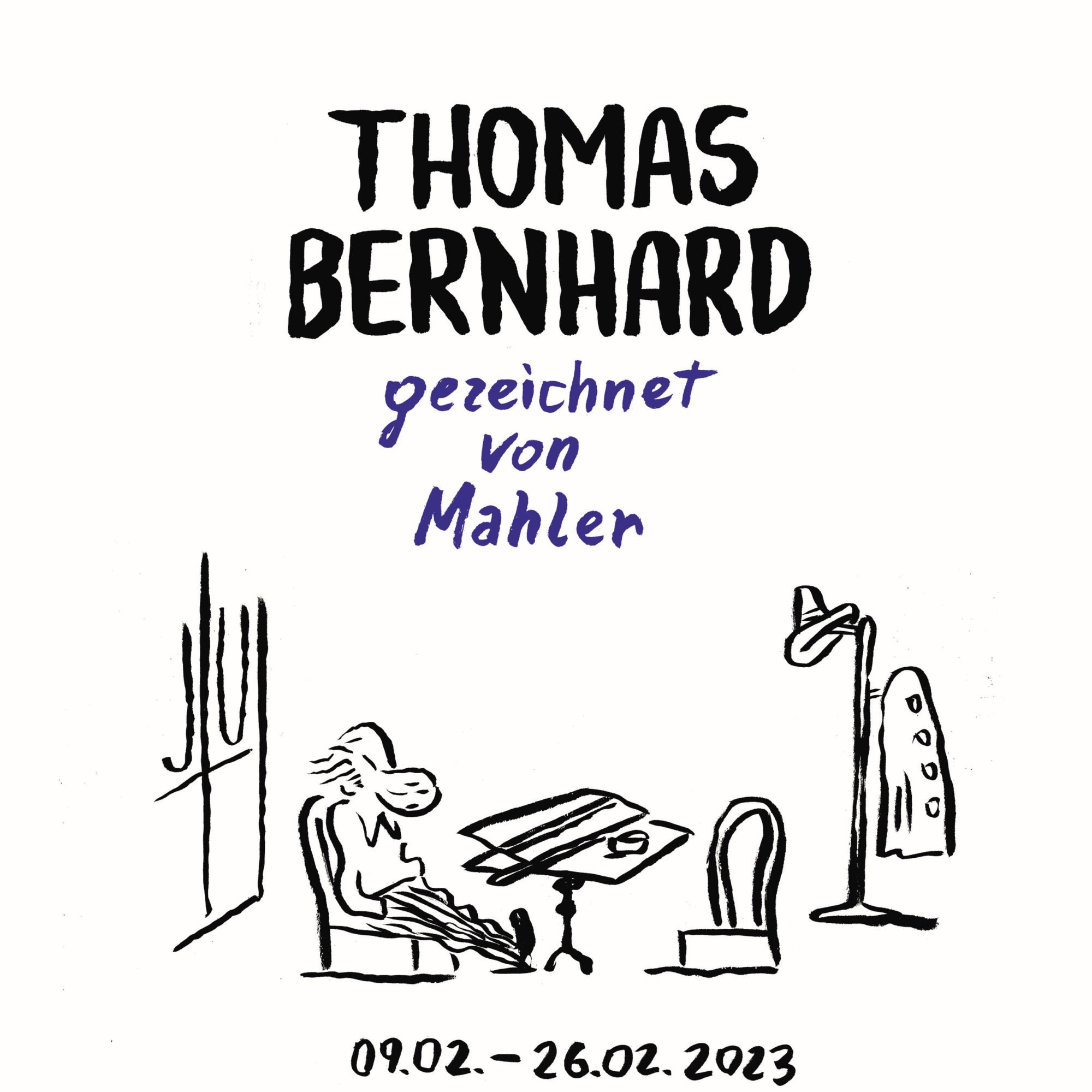 Thomas Bernhard gezeichnet von Mahler