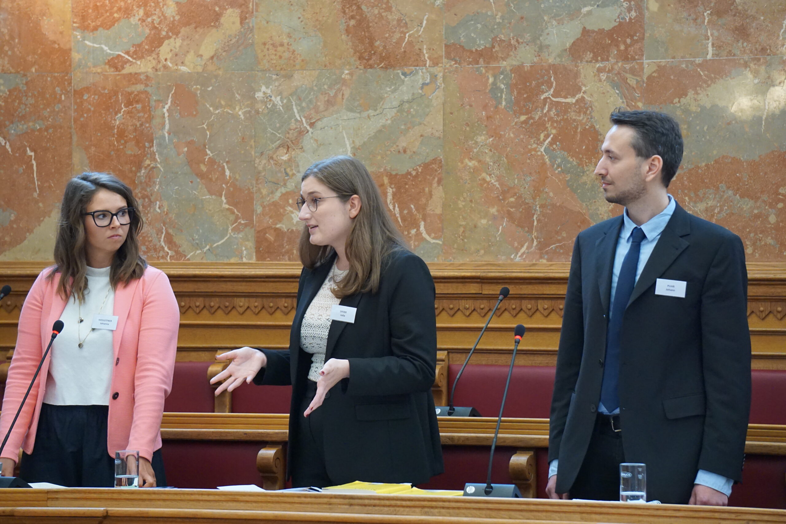 Moot Court Zivilrecht 2024 | Team Salzburg: Johanna Hiesleitner, Julia Sperr, Johann Puhr