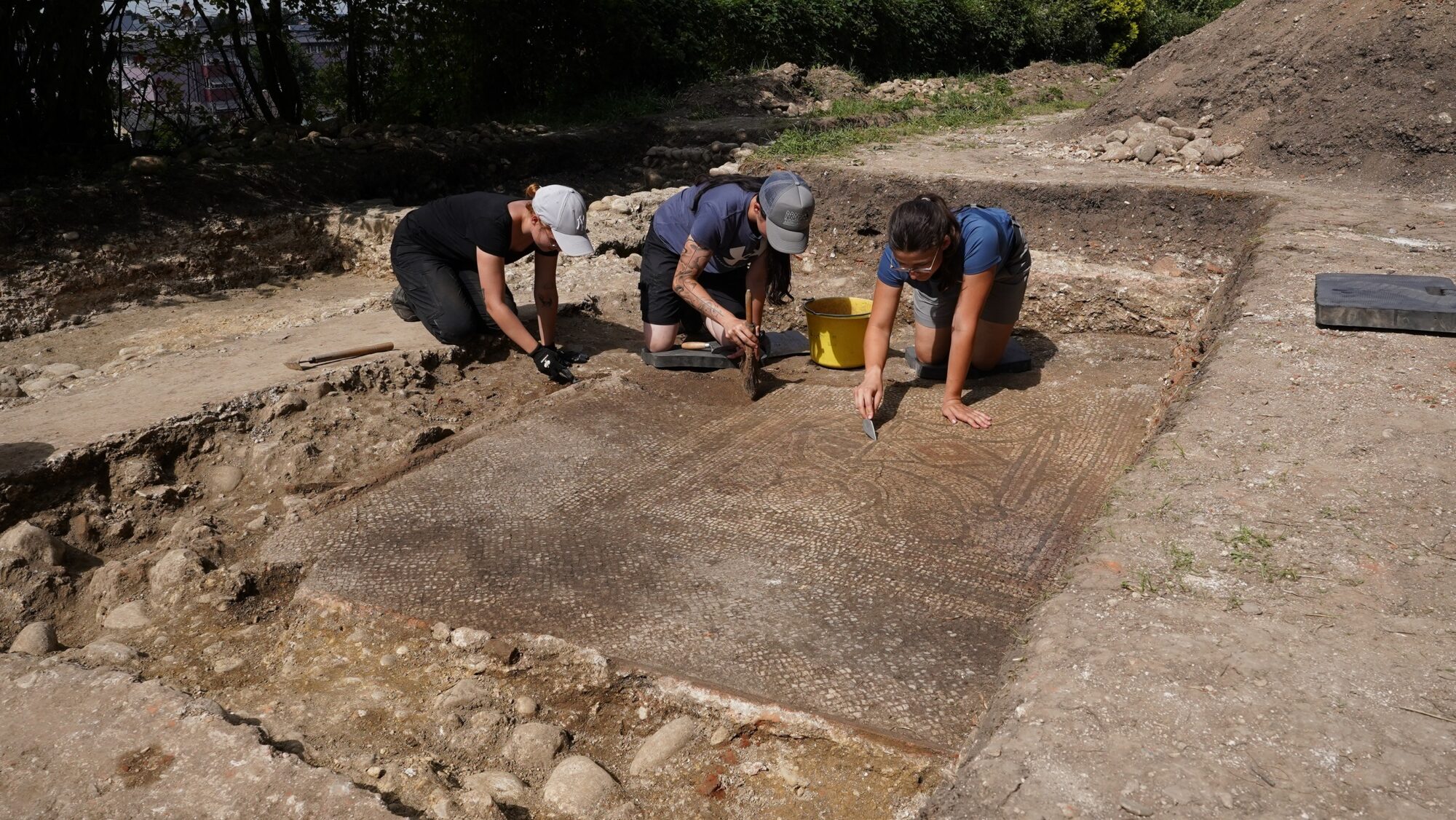 Römisches Mosaik, Grabung Thalheim 2024