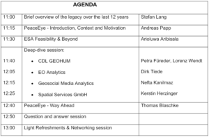 Agenda for PeaceEye workshop 24