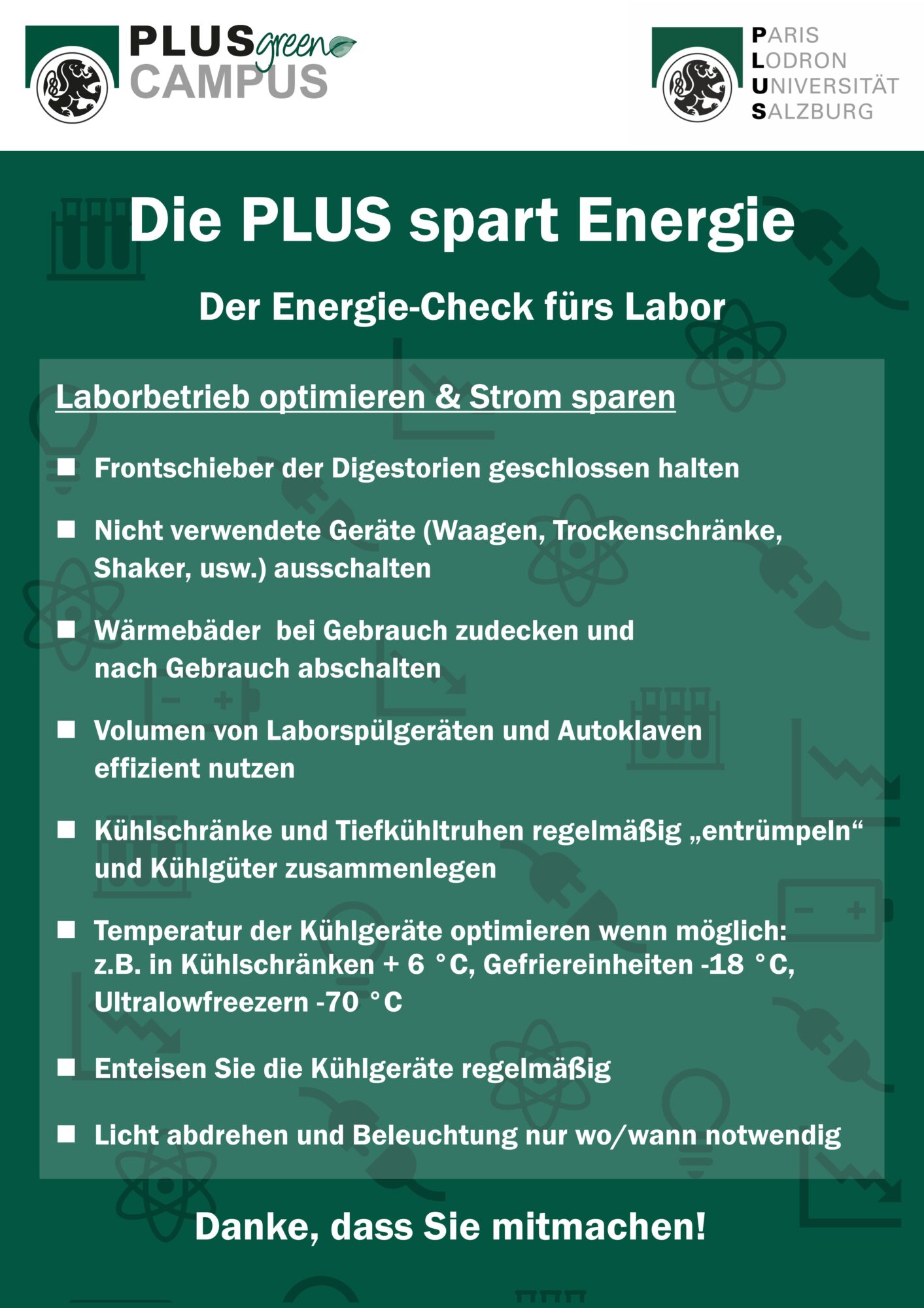 Energiesparposter Labor